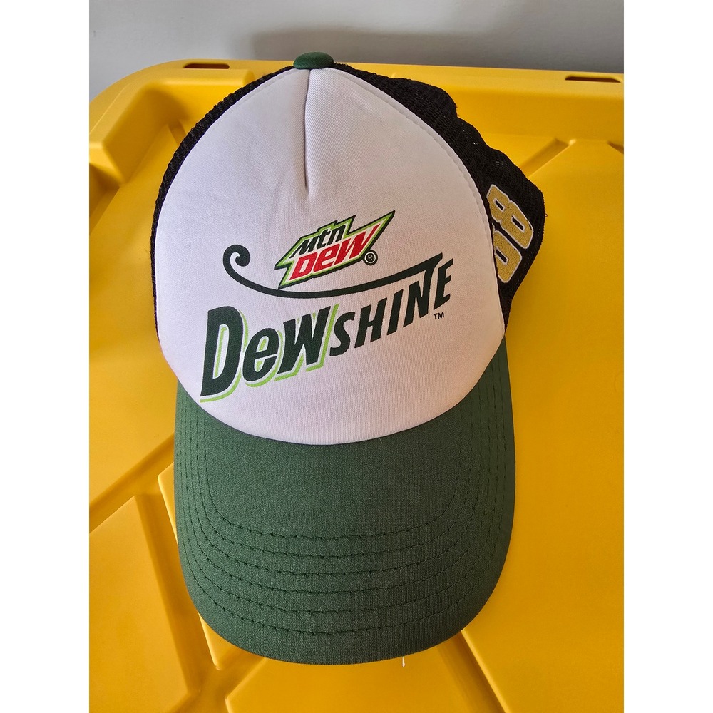 Mountain Dew Dewshine 88 Dale Jr NASCAR Mesh Trucker Hat Cap Men's‎